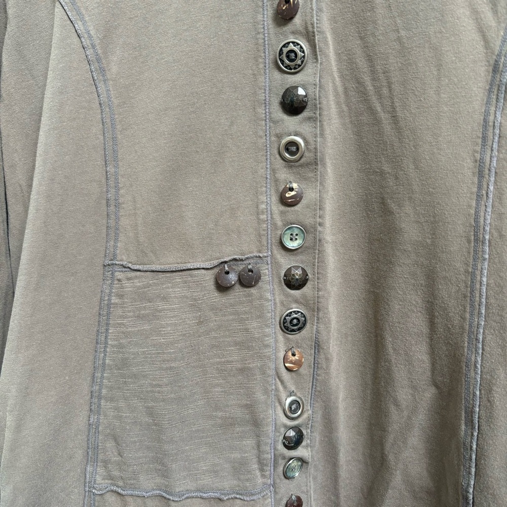 Neon Buddha Women’s Brown Jacket with Classic Collar and A-Line Silhouette  XL - Picture 6 of 7